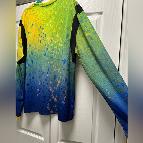 Mens Reel Legend Mahi Mahi Sun Fishing Shirt Size Large - Picture 7 of 8